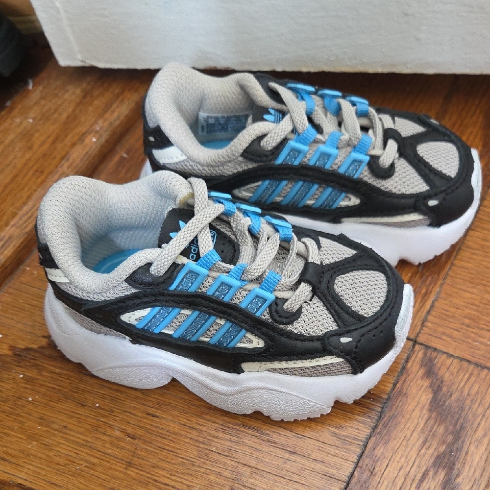 Adidas Kids' Gray and Blue Sneakers